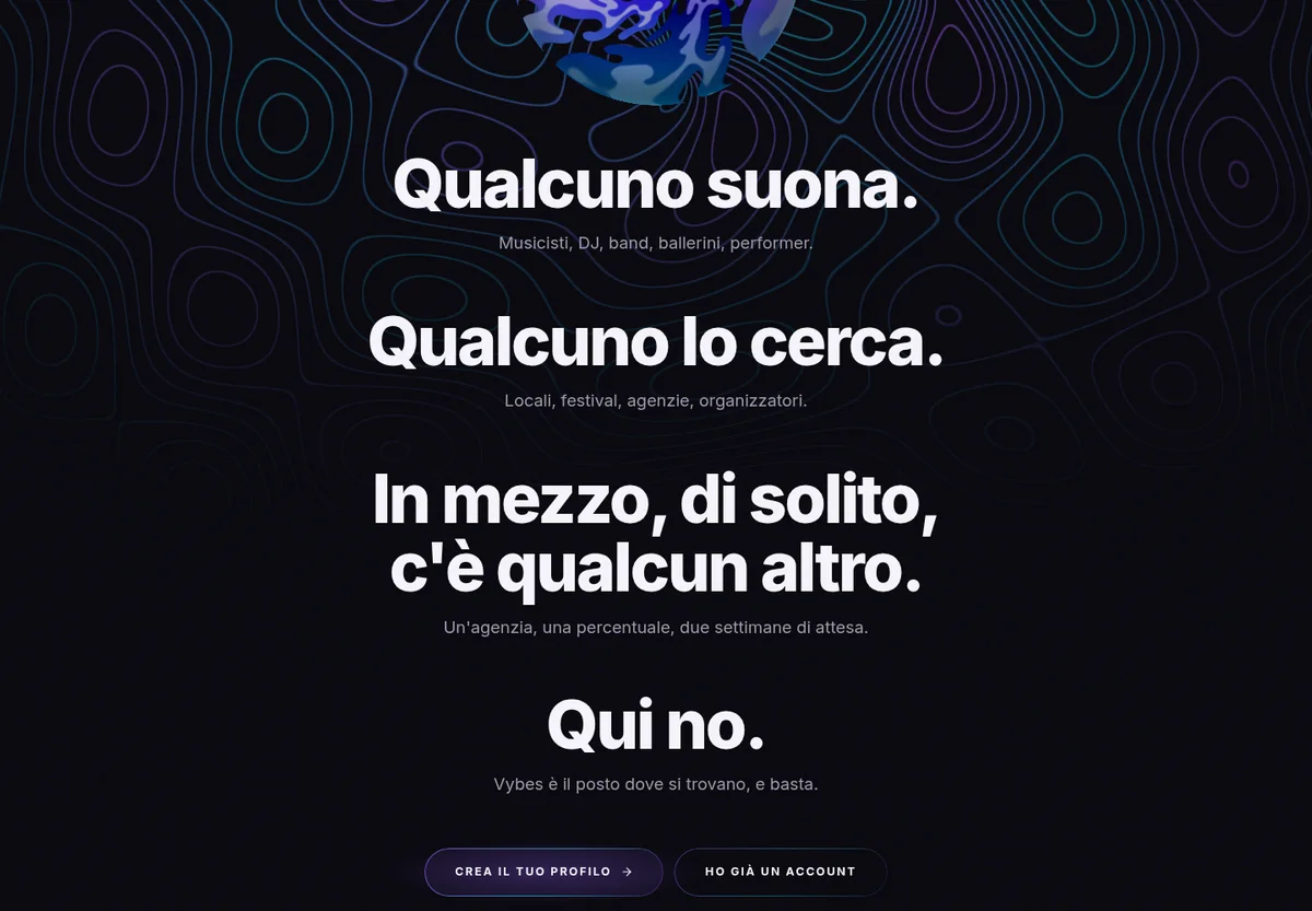 Anteprima del progetto personale Vybes